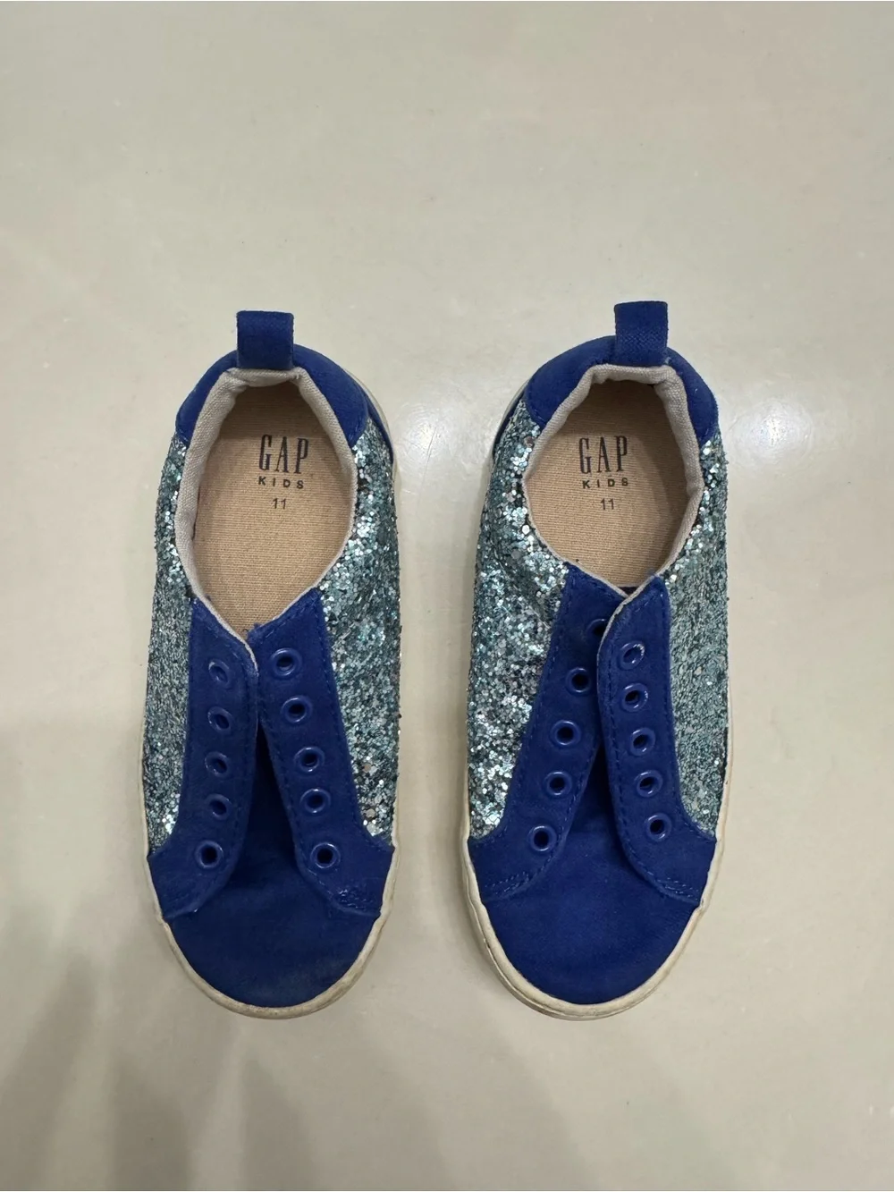 GAP Kids Navy Blue Glitter Slip-On Sneakers